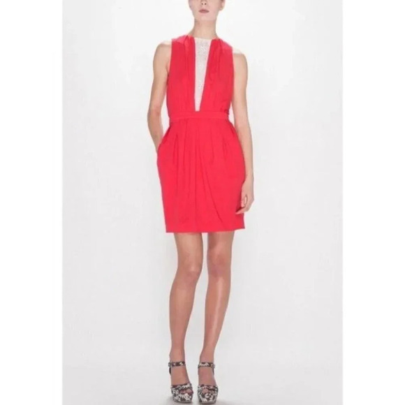 Claudie Pierlot - Peach Lace Trim Remi Backless Dress - Picture 3 of 10